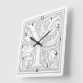 William Morris Alphabet "Y" Square Wall Clock Vierkante Klok (Hoek)