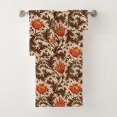 William Morris Anemone, Beige, Brown en Rust Bad Handdoek (Insitu)