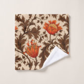 William Morris Anemone, Beige, Brown en Rust Bad Handdoek (Wasdoekje)
