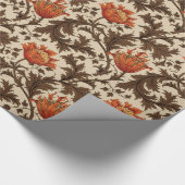 William Morris Anemone, Beige, Brown en Rust Cadeaupapier (Hoek)