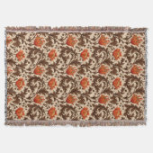 William Morris Anemone, Beige, Brown en Rust Deken (Voorkant)