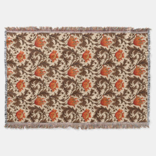 William Morris Anemone, Beige, Brown en Rust Deken