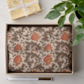 William Morris Anemone, Beige, Brown en Rust Tissuepapier (Geschenk)