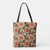 William Morris Anemone, Beige, Brown en Rust Tote Bag (Achterkant)