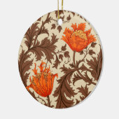 William Morris Anemone, Beige, Brown & Rust Sinaas Keramisch Ornament (Links)