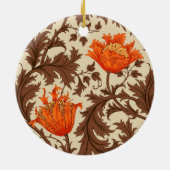 William Morris Anemone, Beige, Brown & Rust Sinaas Keramisch Ornament (Achterkant)