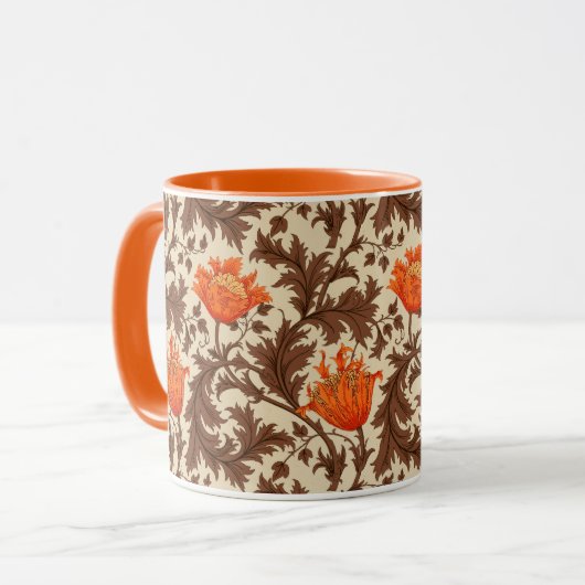 William Morris Anemone, Beige, Brown & Rust Sinaas Mok (Voorkant links)