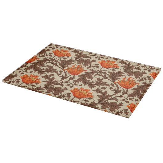 William Morris Anemone, Beige, Brown & Rust Sinaas Snijplank (Hoek)