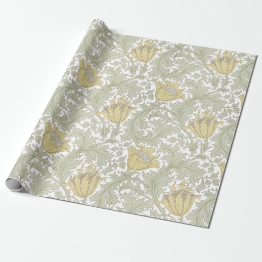 William Morris  Anemone Bloempatroon Cadeaupapier (Uitgerold)