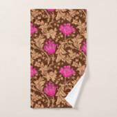William Morris Anemone, Brown and Fuchsia Pink Bad Handdoek (Handdoek)