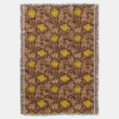 William Morris Anemone, Brown en Mustard Gold Deken (Voorkant Verticaal)