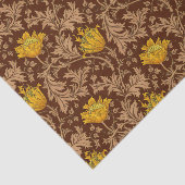 William Morris Anemone, Brown en Mustard Gold Tissuepapier (Detail)