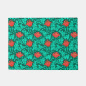 William Morris Anemone, Deep Red en Turquoise Deurmat (Voorkant)