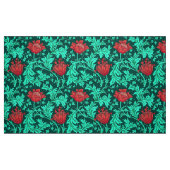 William Morris Anemone, Deep Red en Turquoise Stof (Fat Quarter)