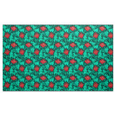 William Morris Anemone, Deep Red en Turquoise Stof (Yard (91,4 cm))