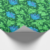 William Morris Anemone, Emerald Green en Blue Cadeaupapier (Hoek)