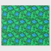 William Morris Anemone, Emerald Green en Blue Cadeaupapier (Vlak)