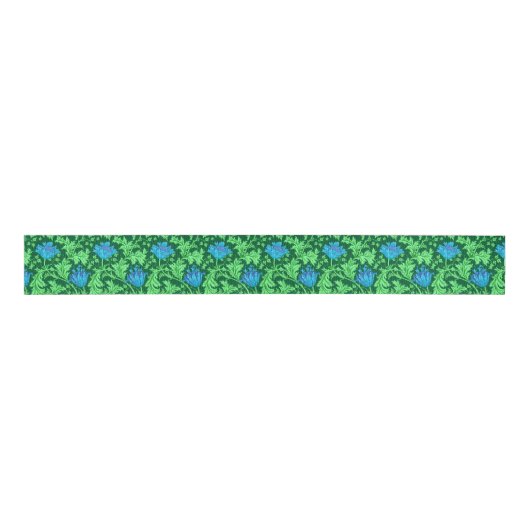 William Morris Anemone, Emerald Green en Blue Grosgrain Lint (Voorkant)