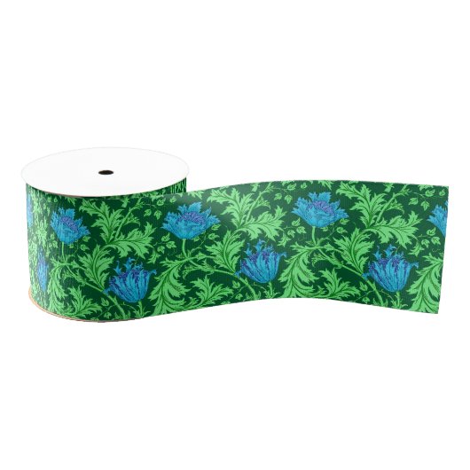 William Morris Anemone, Emerald Green en Blue Grosgrain Lint (Spoel)
