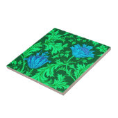 William Morris Anemone, Emerald Green en Blue Tegeltje (Zijkant)