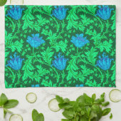 William Morris Anemone, Emerald Green en Blue Theedoek (Gevouwen)