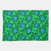 William Morris Anemone, Emerald Green en Blue Theedoek (Horizontaal)