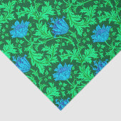 William Morris Anemone, Emerald Green en Blue Tissuepapier (Detail)