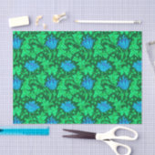 William Morris Anemone, Emerald Green en Blue Tissuepapier (Craft)