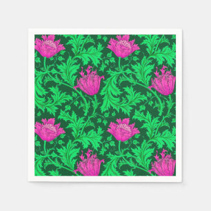 William Morris Anemone, Emerald Green en Fuchsia Servet