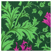 William Morris Anemone, Emerald Green en Fuchsia Stof (Close Up)