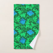 William Morris Anemone, Emerald Green & Turquoise Bad Handdoek (Handdoek)