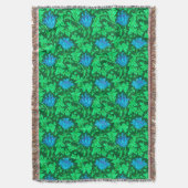 William Morris Anemone, Emerald Green & Turquoise Deken (Voorkant Verticaal)