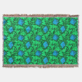 William Morris Anemone, Emerald Green & Turquoise Deken (Voorkant)