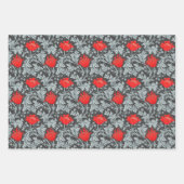 William Morris Anemone, Gold, Red en Green Inpakpapier Vel (Voorkant 2)
