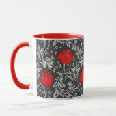 William Morris Anemone, Grey / Grey and Red Mok (Links)