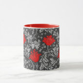 William Morris Anemone, Grey / Grey and Red Mok (Midden)