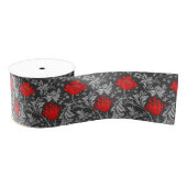 William Morris Anemone, Grey/Grey en Red Grosgrain Lint (Spoel)