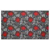 William Morris Anemone, Grey/Grey en Red Stof (Fat Quarter)