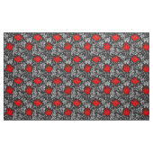 William Morris Anemone, Grey/Grey en Red Stof (Yard (91,4 cm))