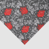 William Morris Anemone, Grey/Grey en Red Tissuepapier (Detail)