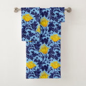 William Morris Anemone, Navy en Mustard Yellow Bad Handdoek (Insitu)