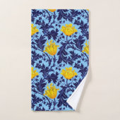 William Morris Anemone, Navy en Mustard Yellow Bad Handdoek (Handdoek)