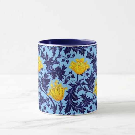 William Morris Anemone, Navy en Mustard Yellow Mok (Midden)
