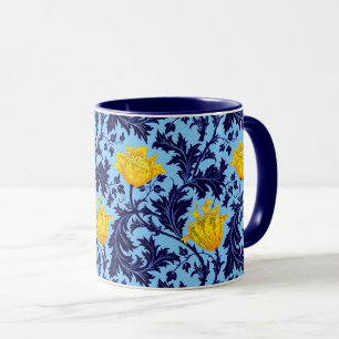 William Morris Anemone, Navy en Mustard Yellow Mok