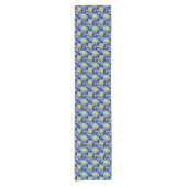 William Morris Anemone, Navy, Sky Blue en Yellow Korte Tafelloper (Voorkant)