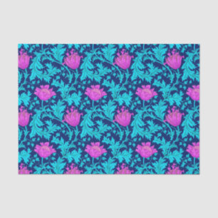 William Morris Anemone, Navy, Turquoise en Magenta Tissuepapier