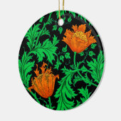 William Morris Anemone, Oranje, groen en zwart Keramisch Ornament (Links)