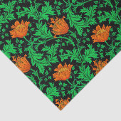 William Morris Anemone, Oranje, groen en zwart Tissuepapier (Detail)