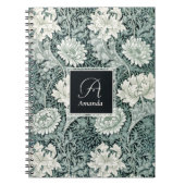 William Morris Anemone Pattern met Monogram Notitieboek (Voorkant)