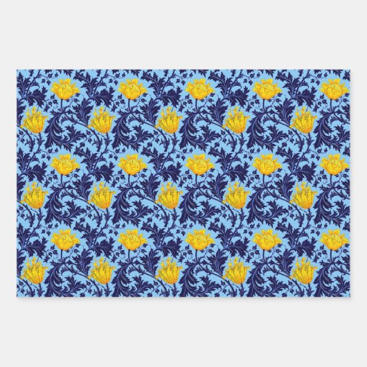 William Morris Anemone, Rust, Goud, Zwart Inpakpapier Vel (Voorkant 2)